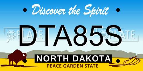 DTA85S North Dakota License Plate