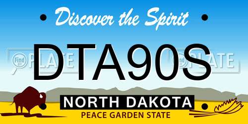 DTA90S North Dakota License Plate