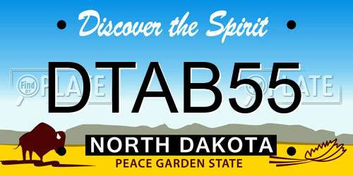 DTAB55 North Dakota License Plate
