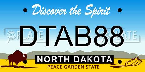 DTAB88 North Dakota License Plate