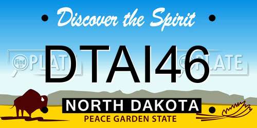 DTAI46 North Dakota License Plate