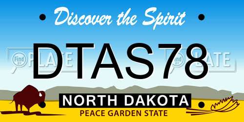 DTAS78 North Dakota License Plate