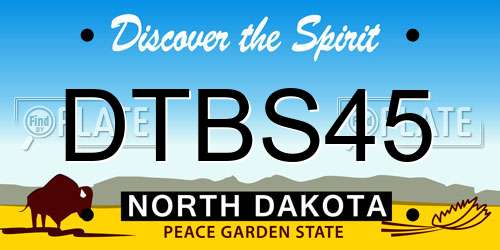 DTBS45 North Dakota License Plate