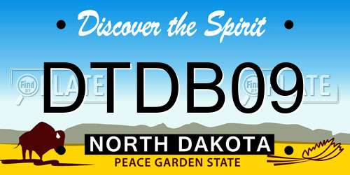 DTDB09 North Dakota License Plate