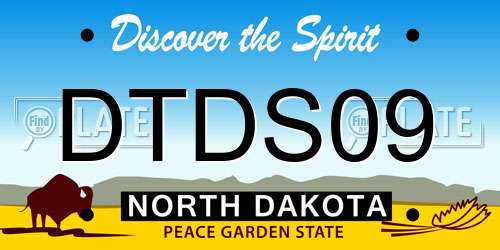 DTDS09 North Dakota License Plate
