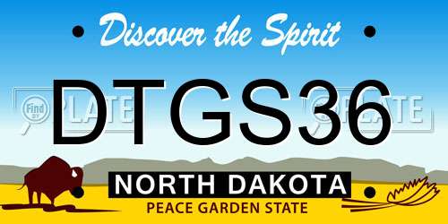 DTGS36 North Dakota License Plate