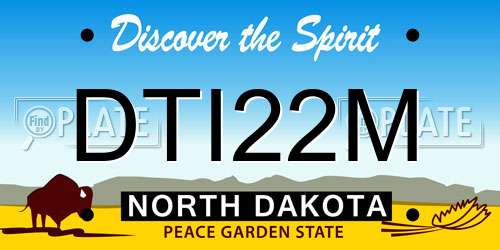 DTI22M North Dakota License Plate