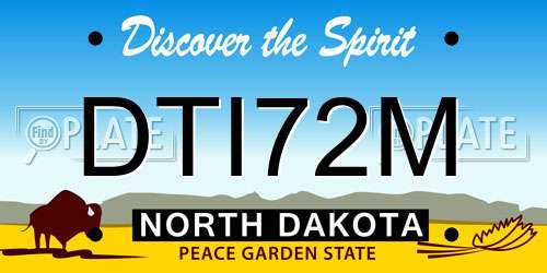DTI72M North Dakota License Plate