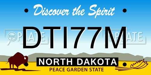 DTI77M North Dakota License Plate
