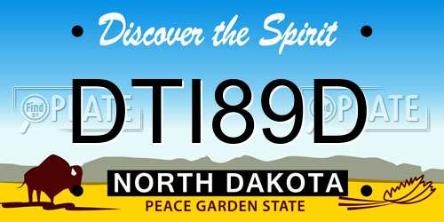DTI89D North Dakota License Plate