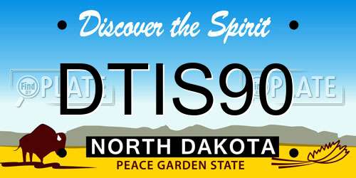 DTIS90 North Dakota License Plate