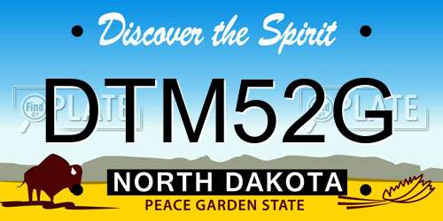 DTM52G North Dakota License Plate
