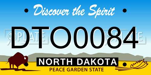 DTO0084 North Dakota License Plate