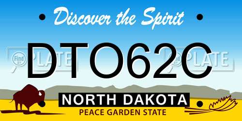 DTO62C North Dakota License Plate