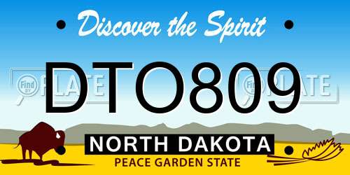 DTO809 North Dakota License Plate