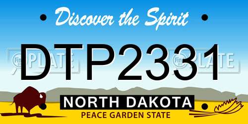 DTP2331 North Dakota License Plate
