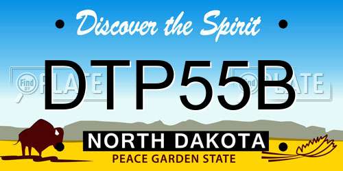 DTP55B North Dakota License Plate