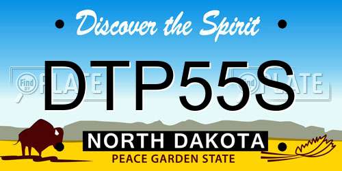 DTP55S North Dakota License Plate