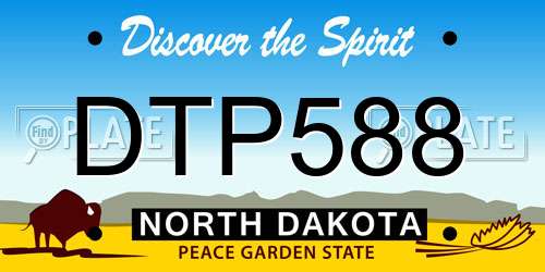 DTP588 North Dakota License Plate