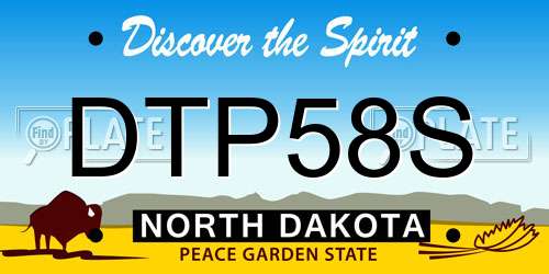 DTP58S North Dakota License Plate