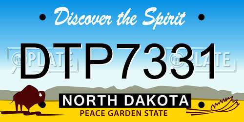 DTP7331 North Dakota License Plate