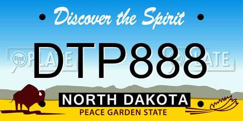 DTP888 North Dakota License Plate