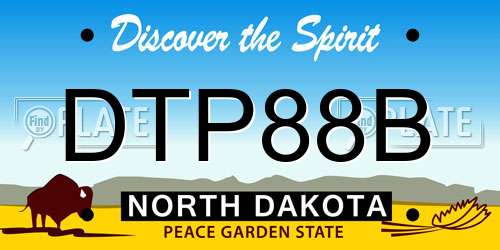 DTP88B North Dakota License Plate