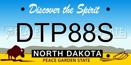 DTP88S North Dakota License Plate