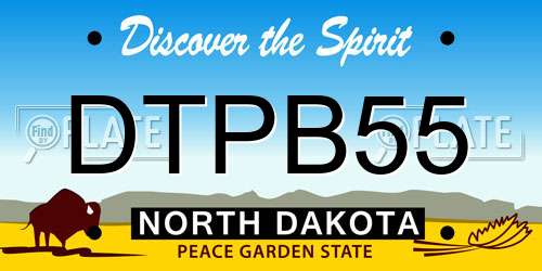 DTPB55 North Dakota License Plate