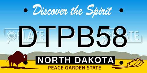 DTPB58 North Dakota License Plate