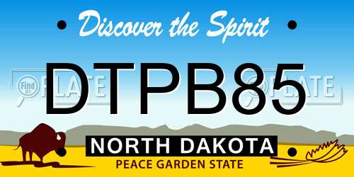 DTPB85 North Dakota License Plate