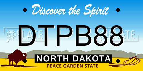DTPB88 North Dakota License Plate