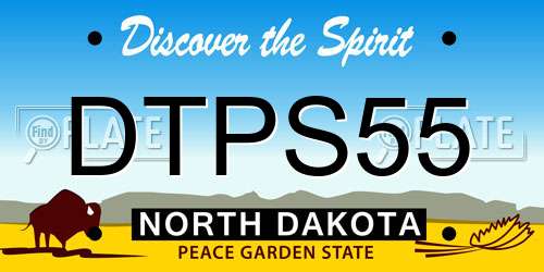 DTPS55 North Dakota License Plate