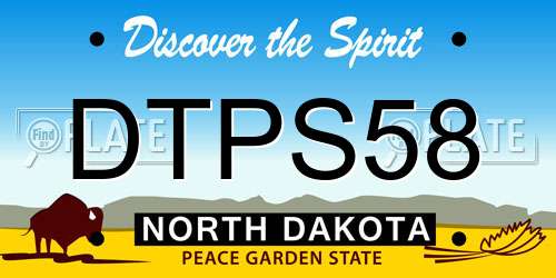 DTPS58 North Dakota License Plate