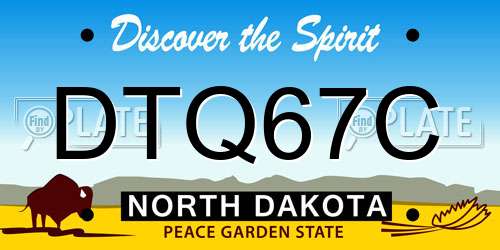DTQ67C North Dakota License Plate