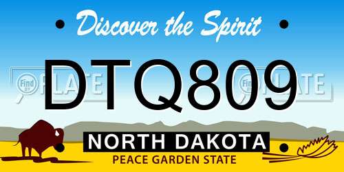 DTQ809 North Dakota License Plate