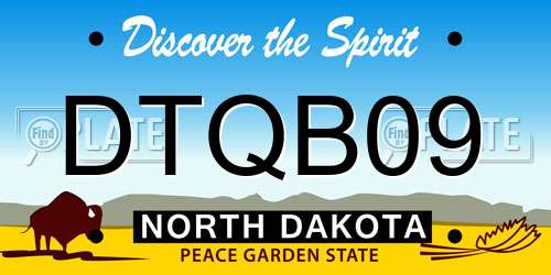 DTQB09 North Dakota License Plate
