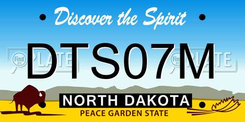 DTS07M North Dakota License Plate