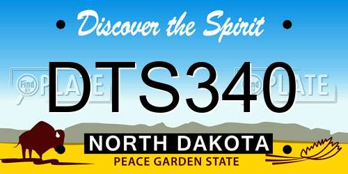 DTS340 North Dakota License Plate