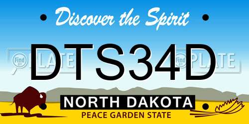 DTS34D North Dakota License Plate