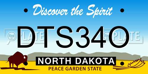 DTS34O North Dakota License Plate