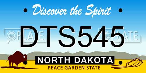 DTS545 North Dakota License Plate