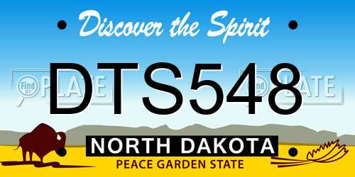 DTS548 North Dakota License Plate