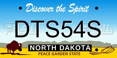 DTS54S North Dakota License Plate