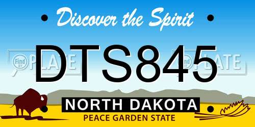 DTS845 North Dakota License Plate