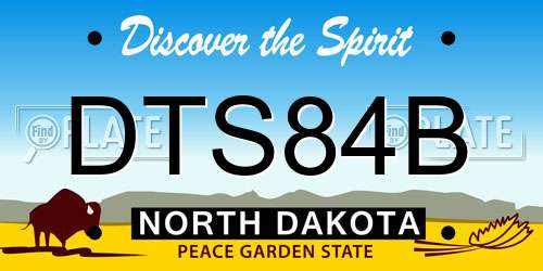 DTS84B North Dakota License Plate