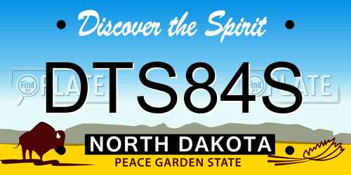 DTS84S North Dakota License Plate