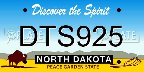 DTS925 North Dakota License Plate
