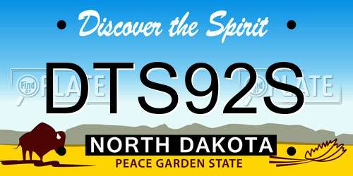 DTS92S North Dakota License Plate