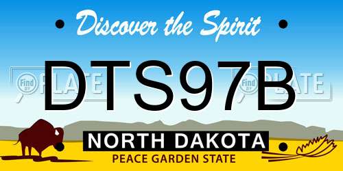 DTS97B North Dakota License Plate